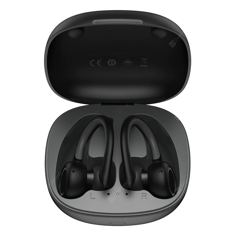 Baseus Encok W17 Sport Bluetooth ørestykker øretelefoner TWS Trådløse hovedtelefoner Headset understøtter Qi Trådløs opladning Smart Touch IP55 Vandtæt - sort