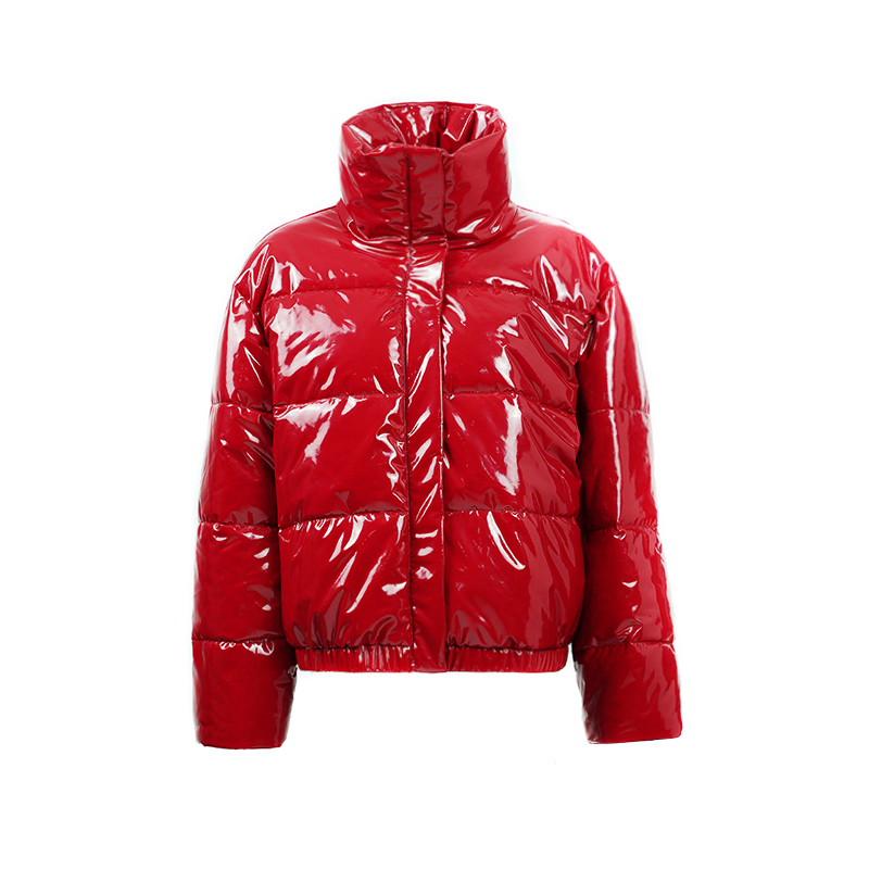 Damer varm jakke / ned jakke i PU stof