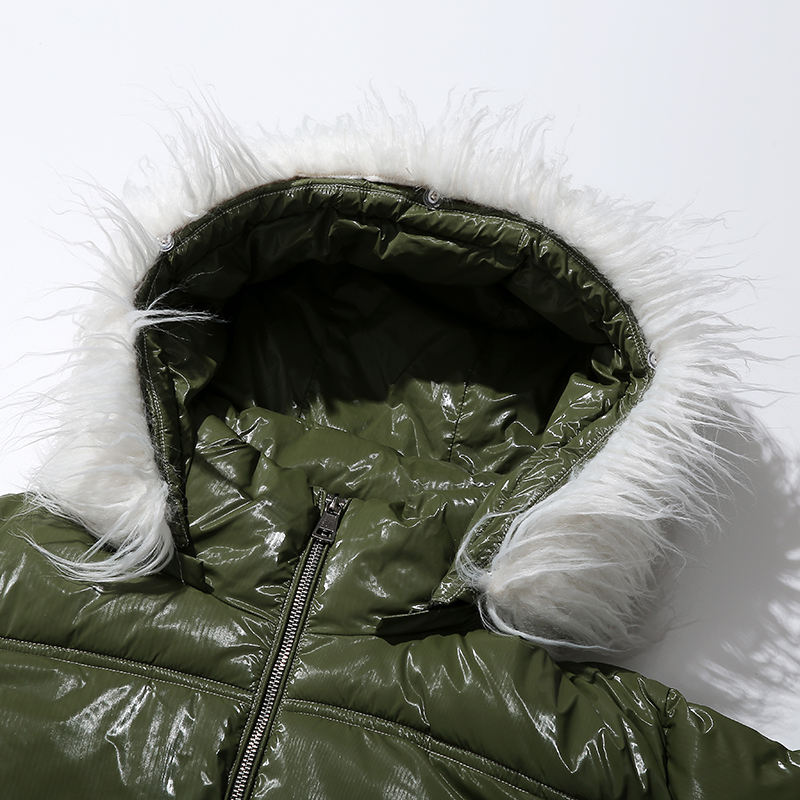 Dammeblå Varm frakke med aftagelig hætte polstret jakke