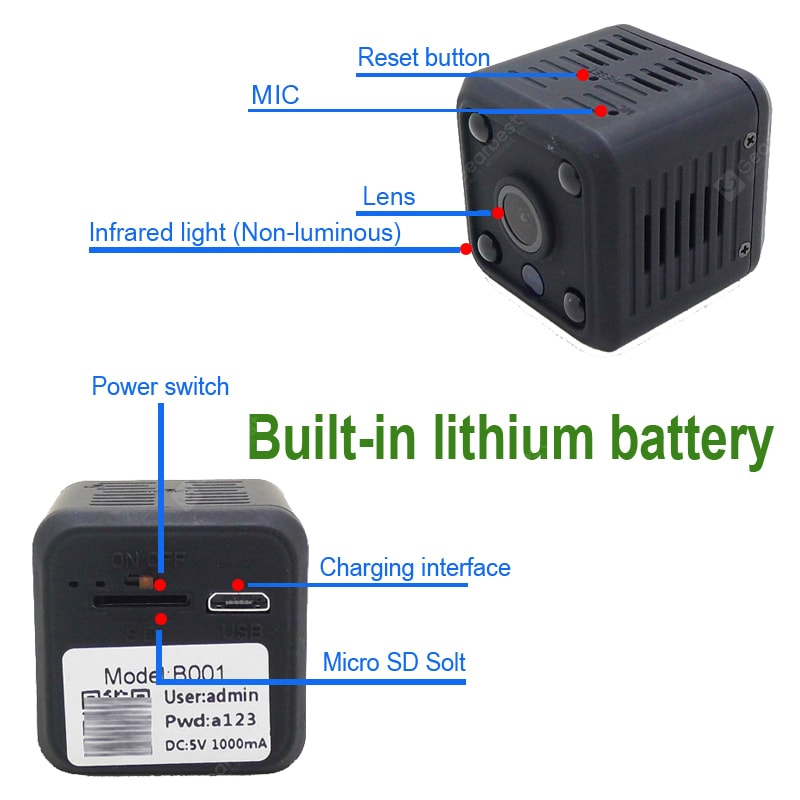 Icy 1080P HD Mini wifi-kamera Ip-kamera wifi Micro-sikkerhedskamera Trådløs skærm Overvågningskamera 1080p CCTV Nattsyn - 1080P HD-kamera