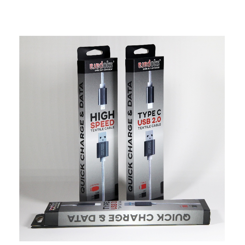 Brugerdefinerede USB-kabelpapirbokse med blister