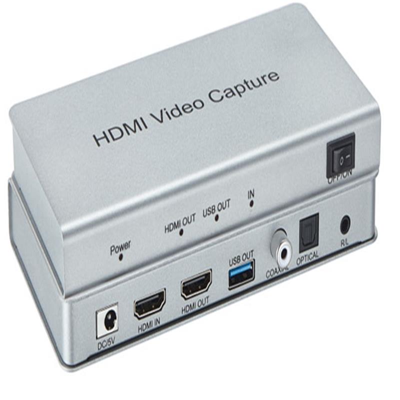 USB 3.0 HDMI-videooptagelse med HDMI Loopout, koaksial, optisk lyd