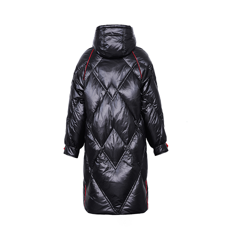 Jakke med hætte af lang, varm jakke, til kvinder med ikke- aftagelig hætte