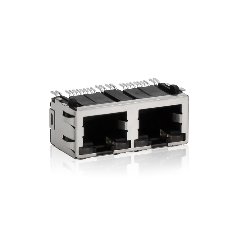 RJ45,1X2, LED, skjoldetui