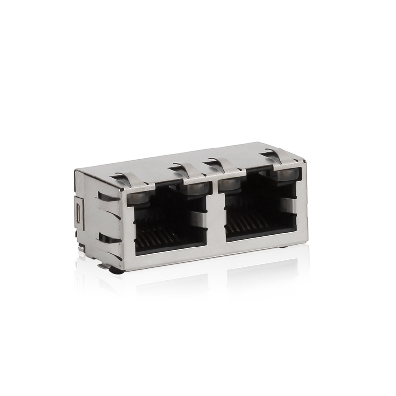 RJ45,1X2, LED, skjoldetui