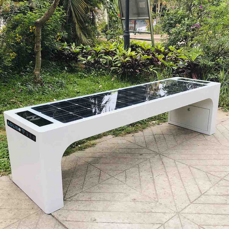 USB Phone Charger Udendørs Street Furnituure Solar Powered Smart Garden Bench