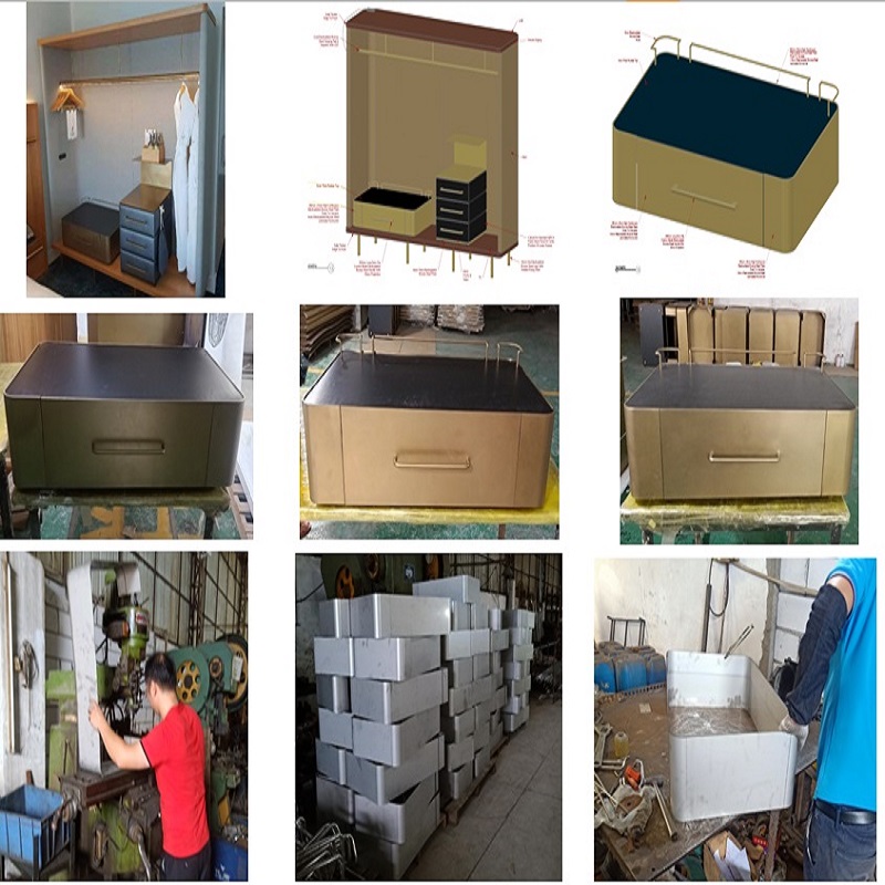 CFP1805 King-gæsteværelse Hotel Fit-Out Møbler Garderobeskab Bagageholder