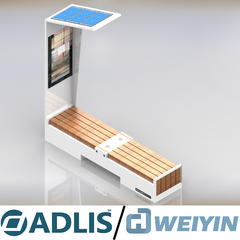 Smart solcelledrevet udenfor gade reklamebænk til udendørs