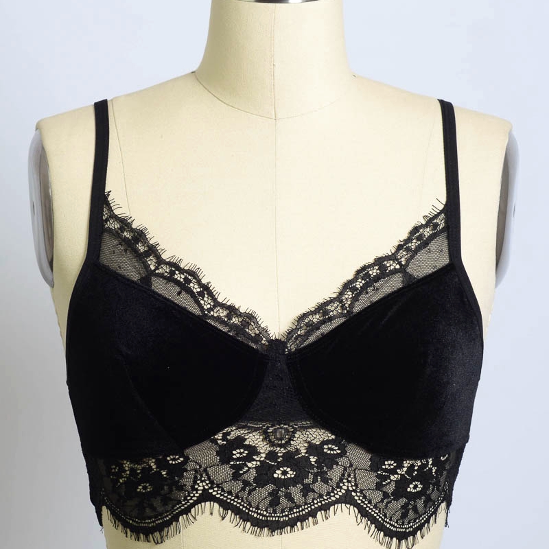 GA-5310 Grace Girl Velvet og Lace Half Cami