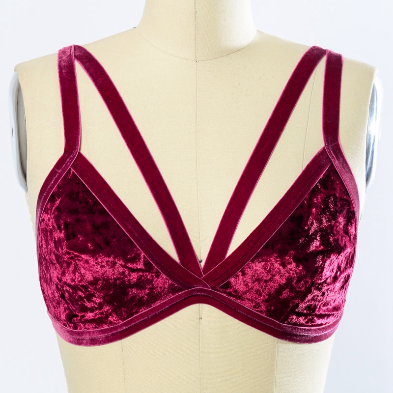 GA-5316GRACE GIRL KRUSHED VELVET STRAPPY BALETTE