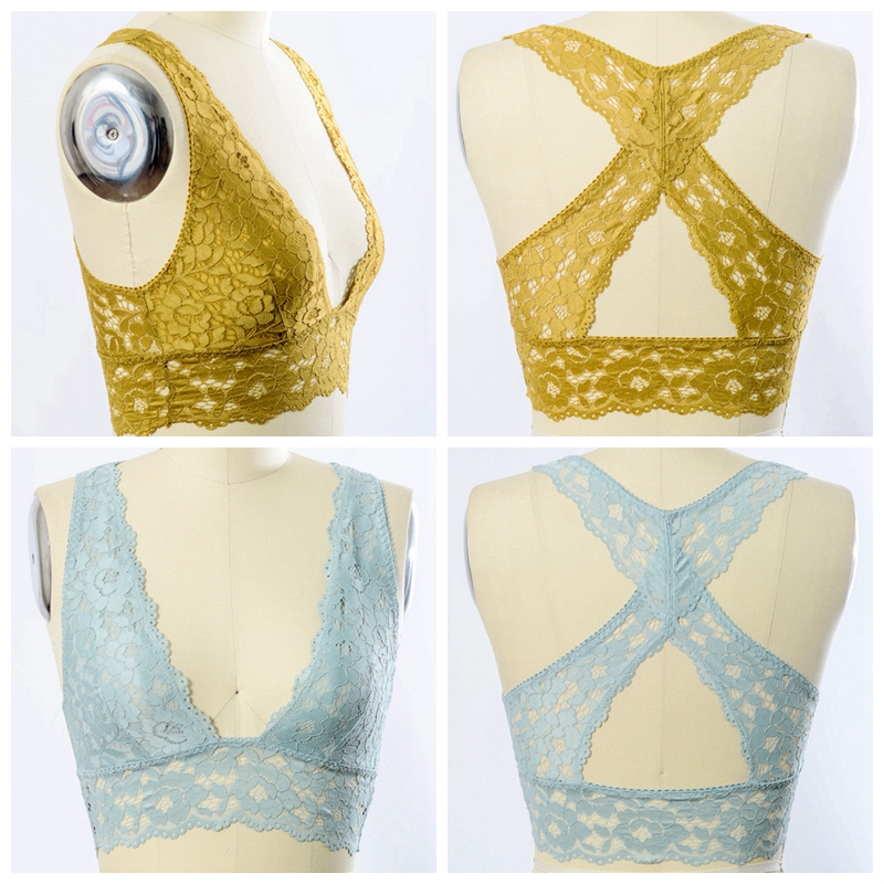 GA-5418 Grace Girl Plunge Racerback Lace Bralette Engros