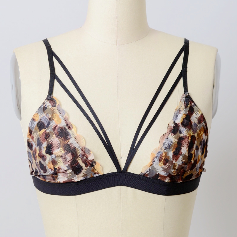 GA-5498 Grace Girl Splash Leopard Strappy Bralette Engros