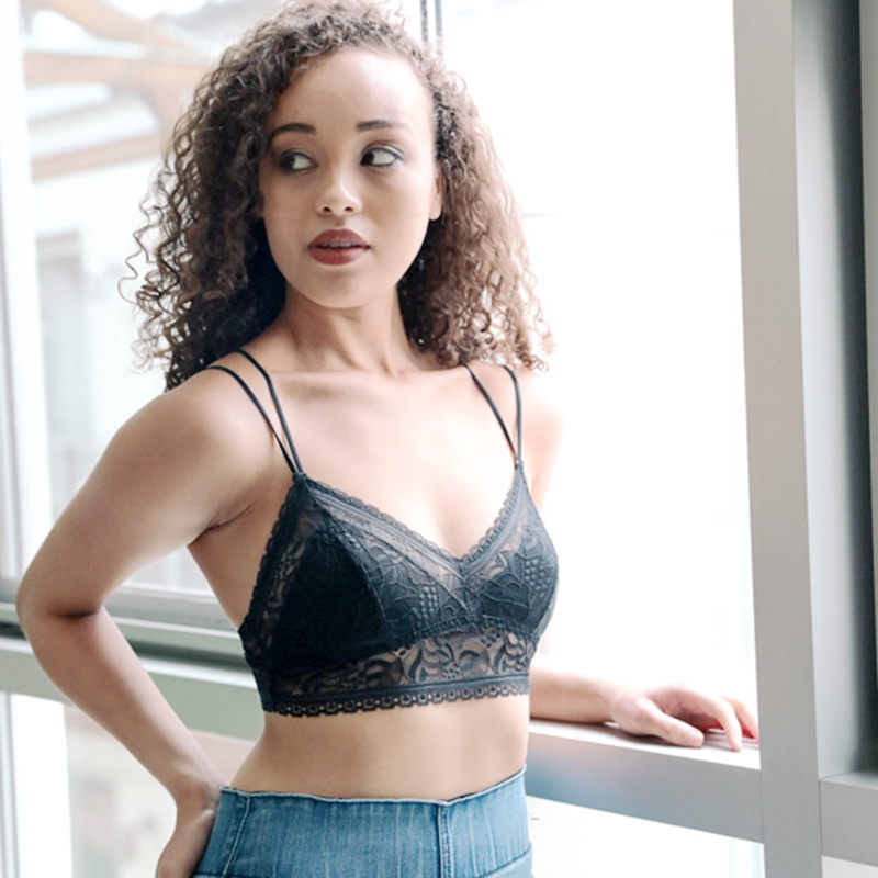 GA-5506 Grace Girl Strappy Back Geometrisk Lace Bralette