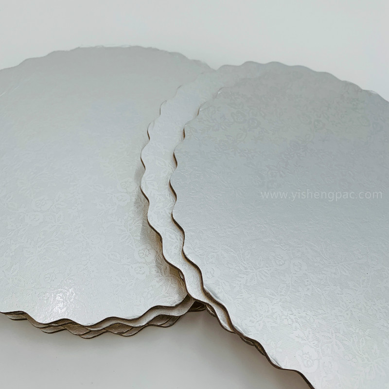 Silver Cake Board 2cm Cake Board 10-tommer runde og sølv