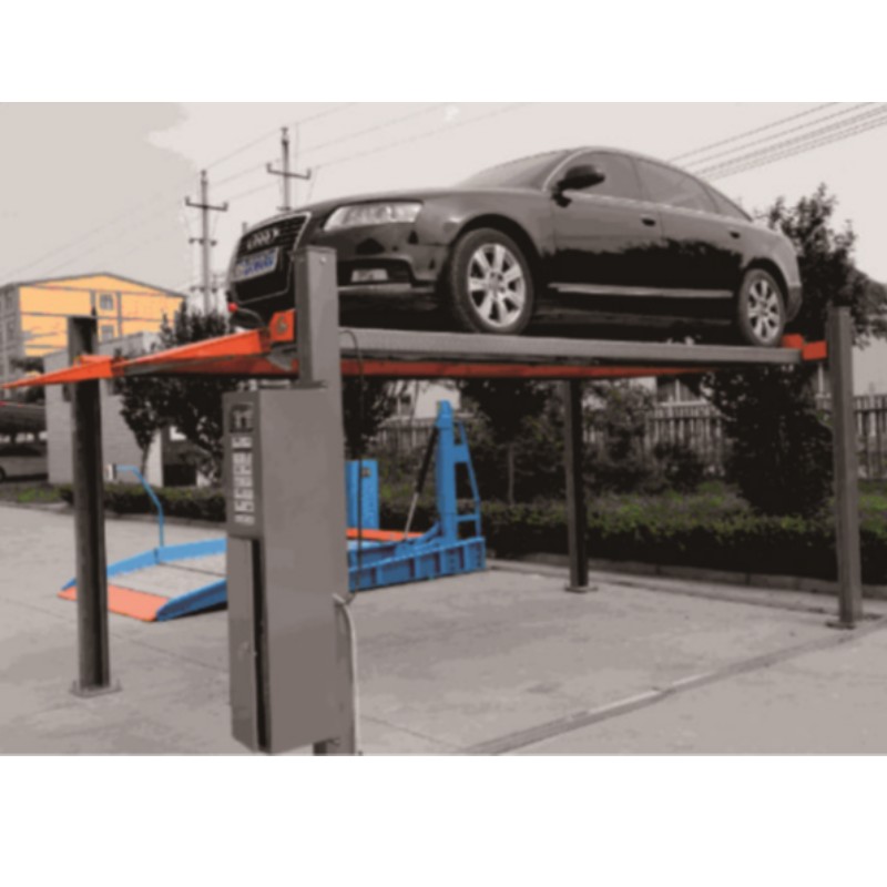 Nyt design dobbeltcylinder højkvalitetspatent parkeringslift med to indlæg