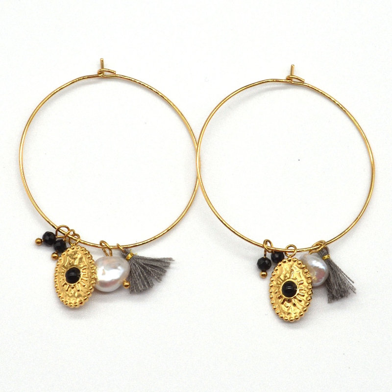 Rustfrit stål gyldne klassiske polerede runde rør øreringe, Kina Ruifanbao smykker behandling fabrik