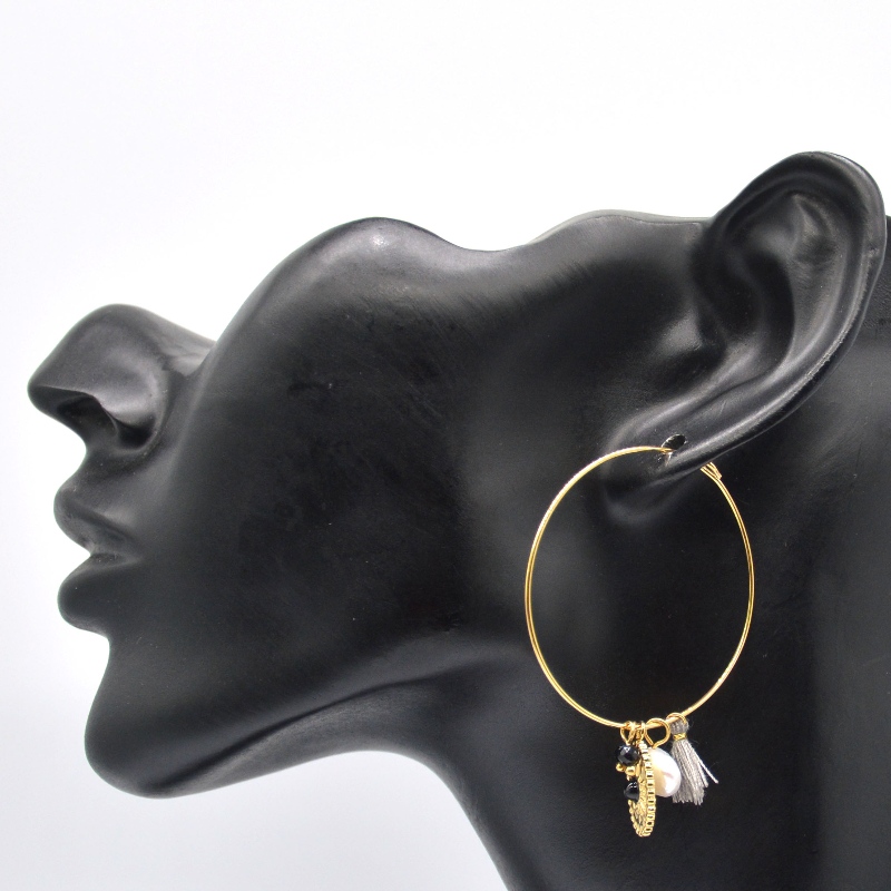 Rustfrit stål gyldne klassiske polerede runde rør øreringe, Kina Ruifanbao smykker behandling fabrik