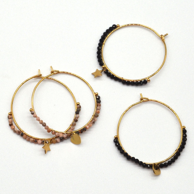 Runde øreringe, bære perler, etnisk stil, retro, boheme stil, cirkeløreringe, kvinders stil, stjerne boheme stil, vedhæng, Kina Ruifanbao smykkeforarbejdningsfabrik