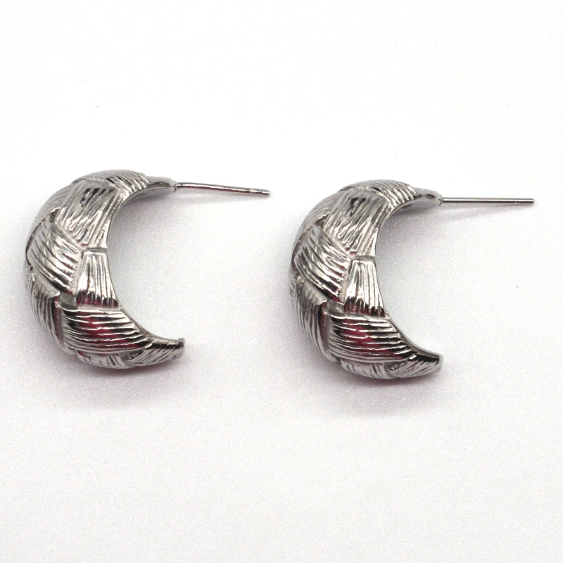 Sølvøreringe kvinders runde indgraveret twill øreringe, Kina Ruifanbao smykker forarbejdning fabrik