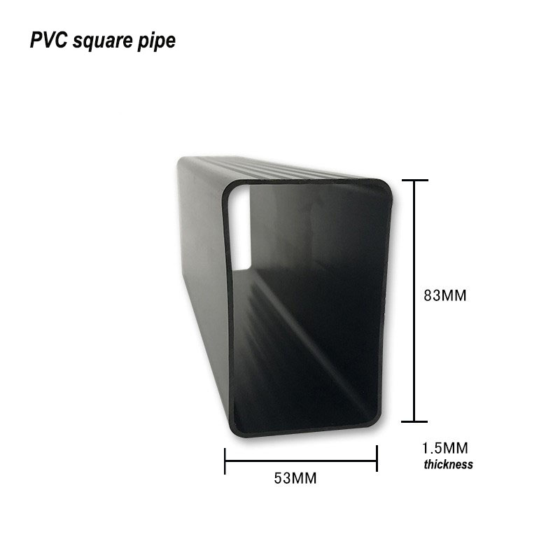PVC Hollow Square Tube Rektangulært plastrør PVC Square Pipe Ekstruderingsprofiler