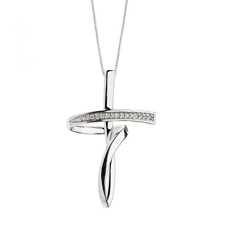 Damer europæisk og amerikansk enkel stil kryds 925 sterling sølv halskæde Kina Ruifanbao smykker behandling fabrik