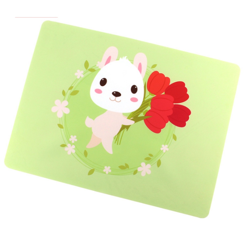 Farvetrykt tegnefilmsmåtte