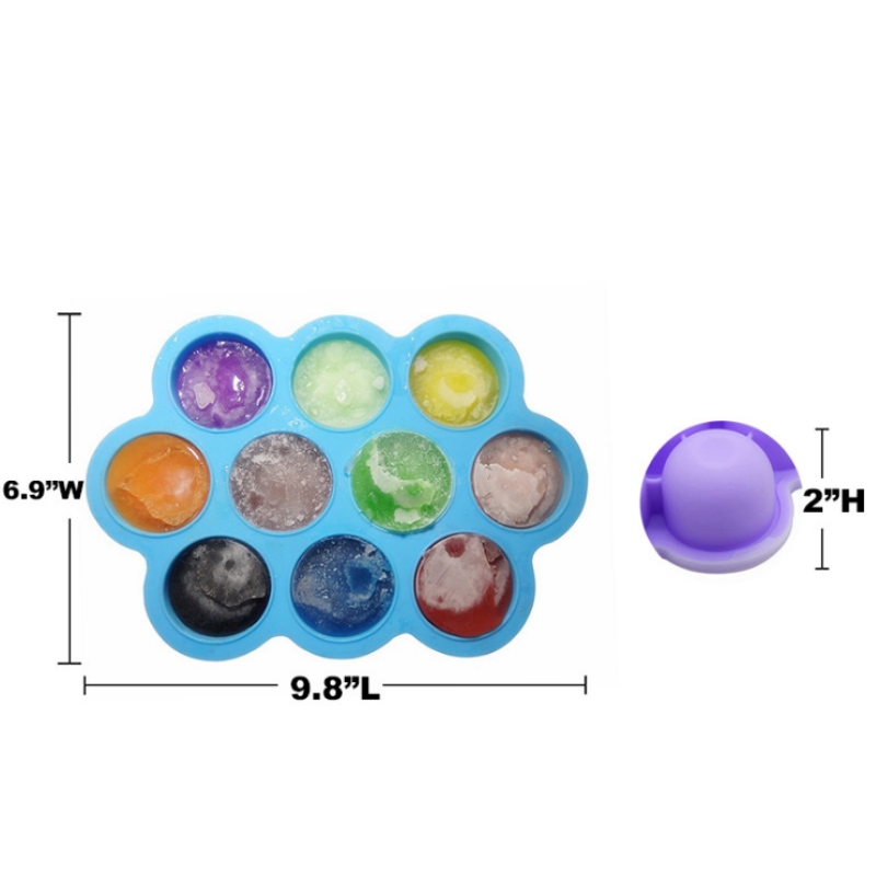 Silica gel 10-hul komplementær madkasse, is, der laver iskappe til spædbørn, supplerende madkasse