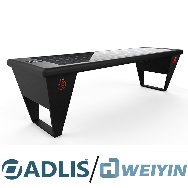 Højkvalitets materiale tilpasset farve Trådløs opladning Smart Street Bench