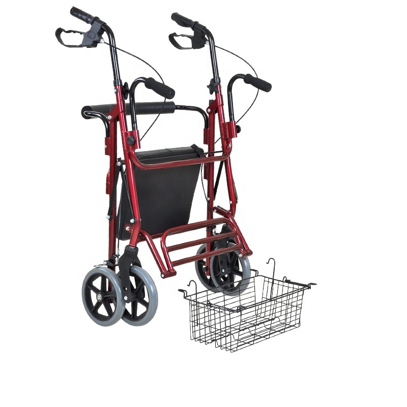 Rollator med armlæn og fodstøtte