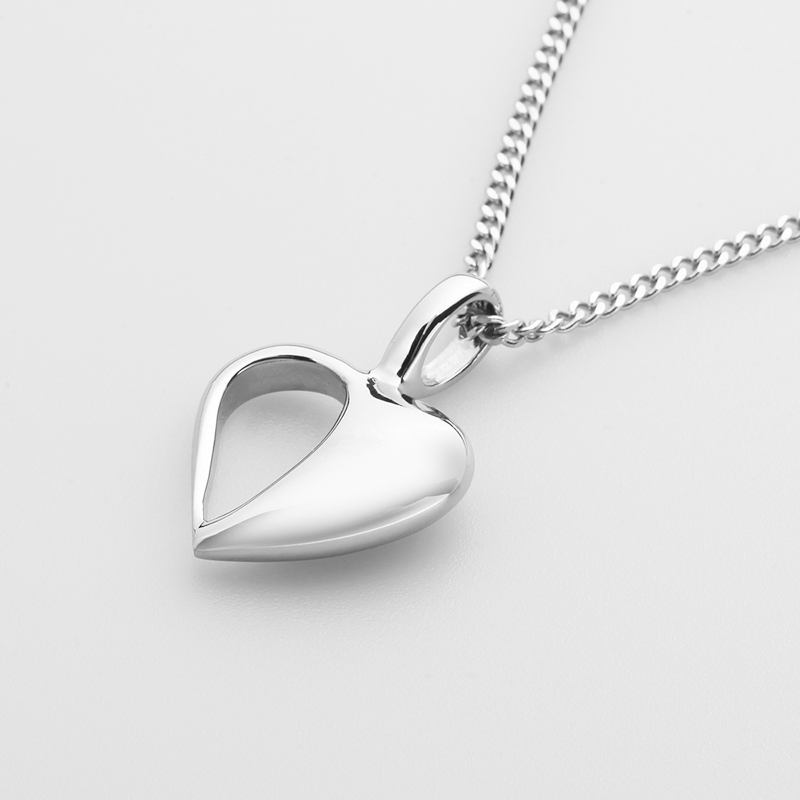 Kvinders rustfrit stål sølv hjerte vedhæng halskæde