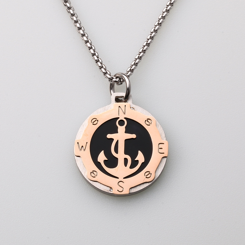 Italien stil rustfrit stål smykker ror vind anker vedhæng mænds halskæde lavet i Kina