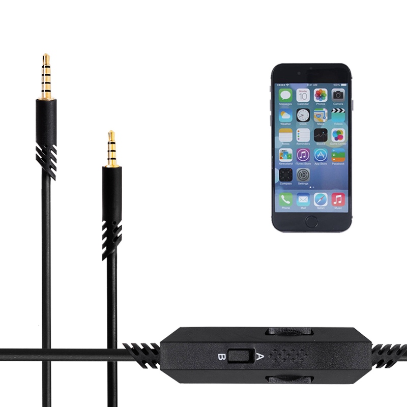 Headset 3,5 han til han lydkabel Videokabel med MIC volumen cotrol