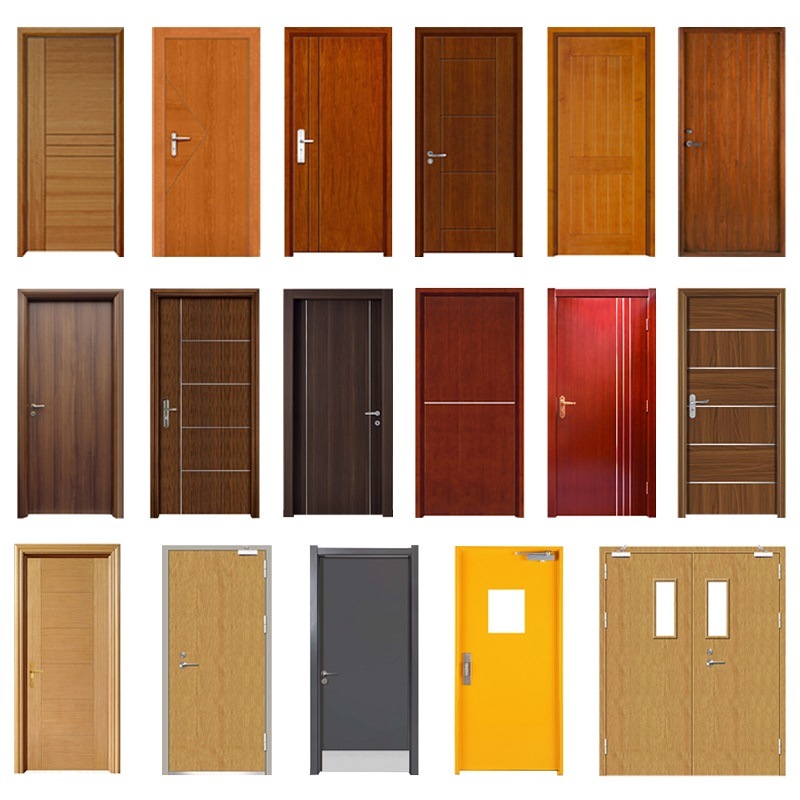 Billig Double Flush 3Hrs Rated Hotel Fire Door Factory Chinese Factory Timber Hotel Indendørs Flush Steel Fire Brand Nominel Safety Wooden Brandsikker dør Tilpas Panic Push Bar Metal Exit Fire Door Hotel Dør