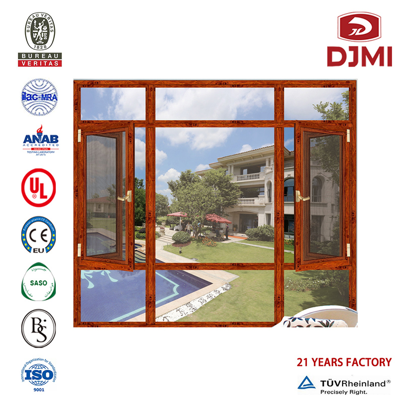 Nyt design Fransk stil Blind inde i dobbeltglas Vand- og lydisoleringsvindue Kina Producent Splinterny Blind inde i dobbeltglas Aluminium Profil Svingvinduer Veranda Vindue