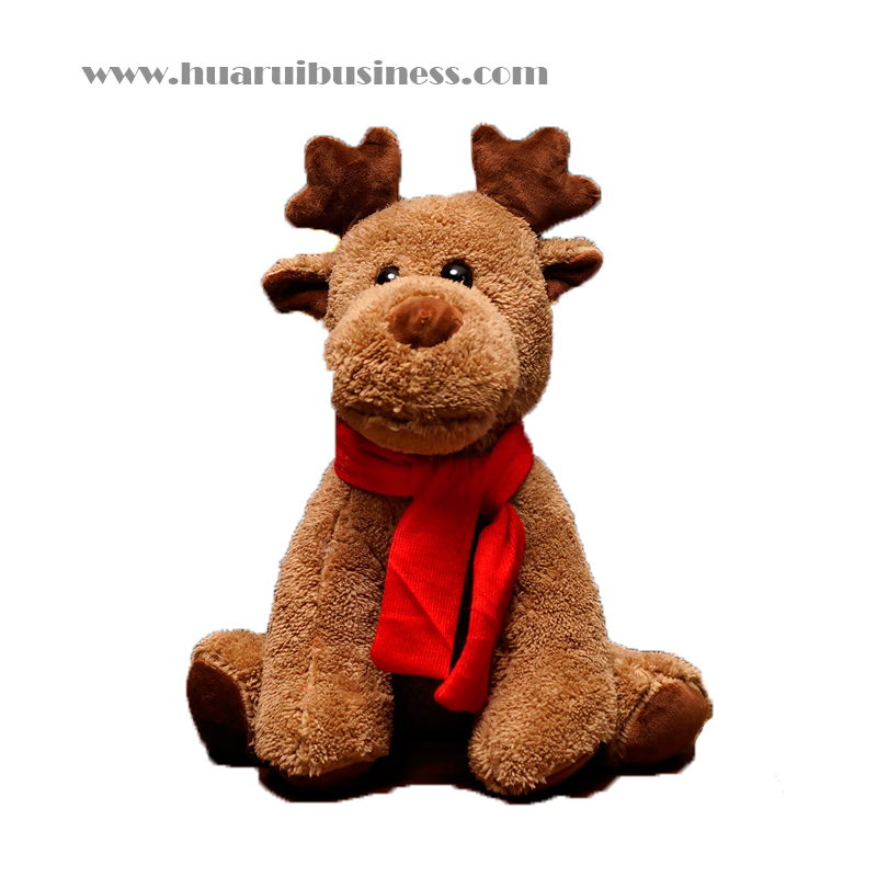 Julelk, snemand plys, udstoppet dukke til julepynt