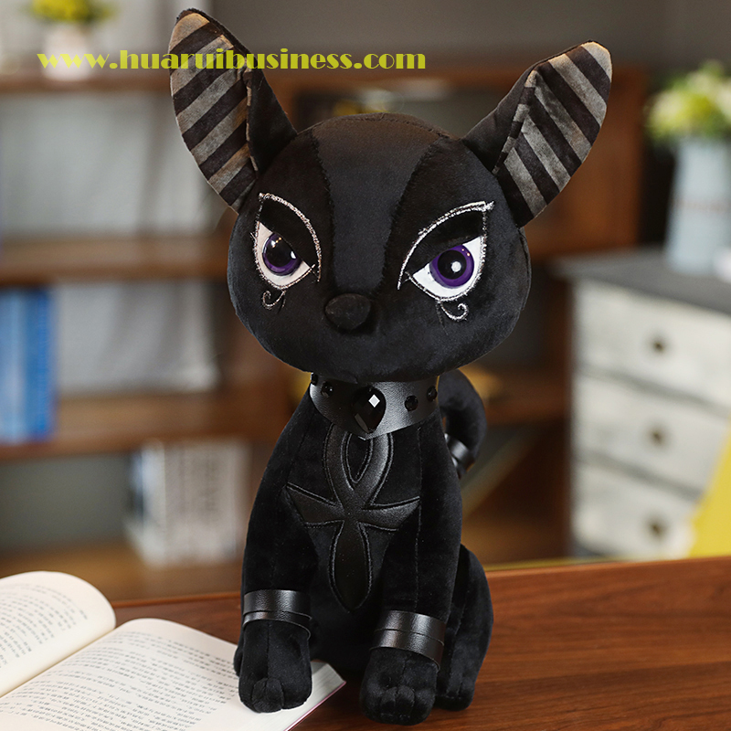 Kort flygtig mørk dukke/hestelegetøj/plys monster legetøj/let legetøj/stavlegetøj/blød legetøjshøjde 35cm