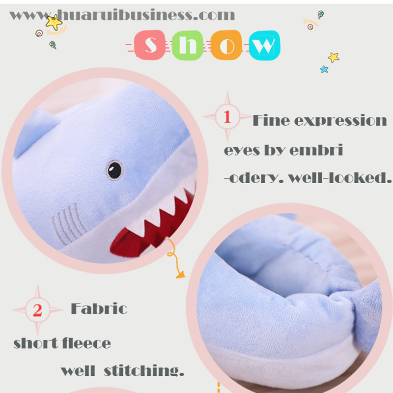 Soft haj hjemmesko, med anti-skid sål, fyldt med pp skum.