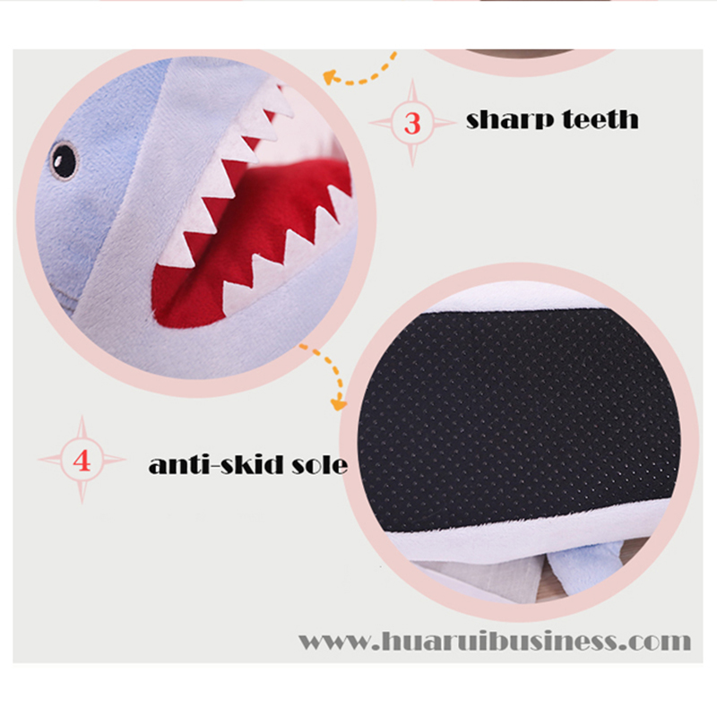 Soft haj hjemmesko, med anti-skid sål, fyldt med pp skum.