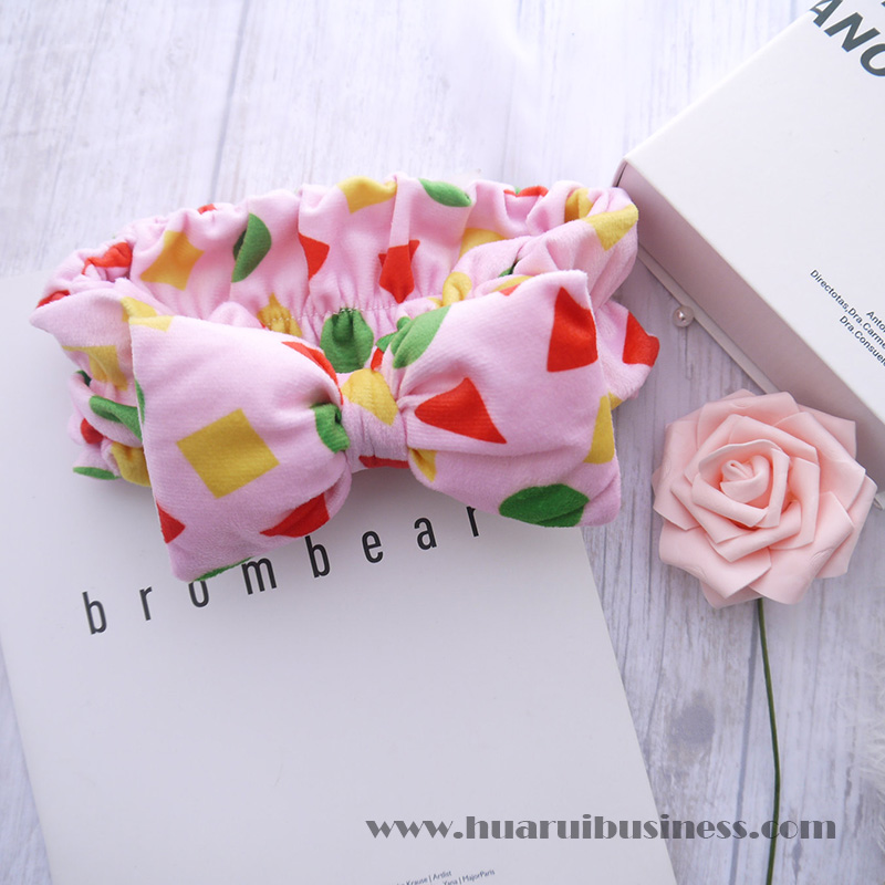 kort fleece med print snood, filet, hairclace, bandeau