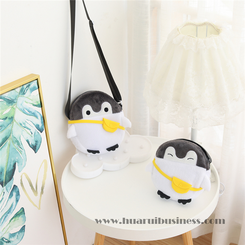 Plush blød lille pingvin skulderboks