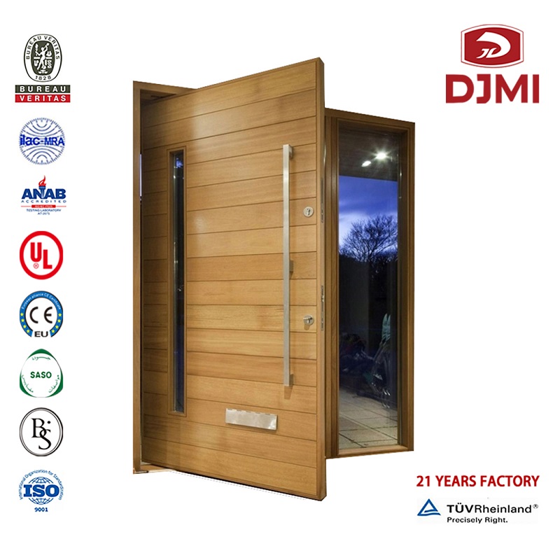Tilpasset New Front Security Big Moderne Villa House Double Steel Design Solid Wood Pivot Døre Eksterior Wooden Door Main Entrance New Opsætning Grand Mahogany 61 8164 In by 81 H Teak Main Entrance Door Design Wooden Solid Wood Doors