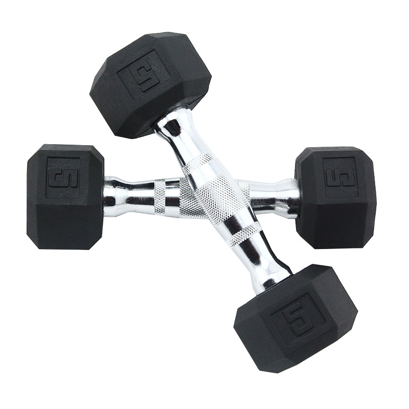 Gym Hex Dumbbells Rubber Encased Solid Weights Sets Hexagonal Hexa Dumbbell Set