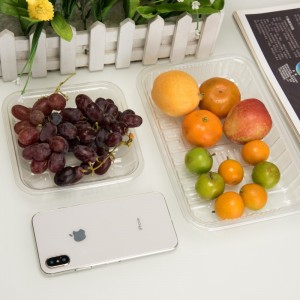 Stor gennemsigtighed Økovenlig engangsfrugtbeholder til engangsbrug