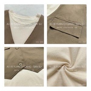 Lys- fittings design Minismst Rund Collar stil Stitchet ærmestil Casual Solid color bomuld og linned overdimensionerede brugertilpassede 19538 T- shirts + Waistcoats