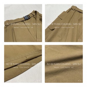 Lys- fittings design Minismst Straight stil Casual Solid color bomuld og linned overdimensionerede brugertilpassede Midi Skirt 16525