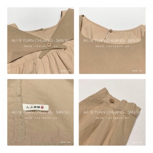 Løstsiddende design Minimalistisk Stilfuld Afslappet Ensfarvet Printet farve bomuld og linned overdimensionerede tilpassede 19595 skjortekjoler