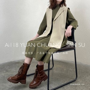 Løstsiddende design Minimalistisk Stilfuld Afslappet Ensfarvet Printet farve bomuld og linned overdimensioneret brugerdefineret 19598 Skjortekjoler + Veste