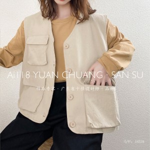 Lys- fittings design Minismst Smelly Casual vest Solid color bomuld og linned overdimensionerede brugertilpassede 18539 Waistcoats