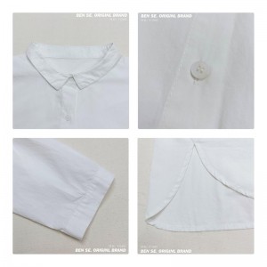 Lys- fittings design Minismst stily Casual Solid color Strited Kontrollered overspecialed extowized 17685 Loose Shirt