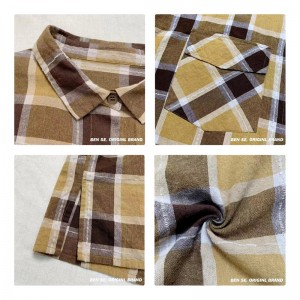 Lys- fittings design Minismst stily casual Solid color Strited Kontrollered overspecialed custoed 17853 Loose Checked Shirt